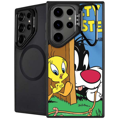 Looney Tunes Tweety Bird Sylvester Ten Cents Galaxy S25 Ultra Kickstand Case